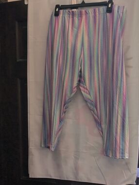 Colorful Pastel Striped Leggings